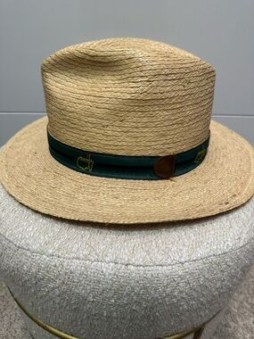 Masters Natural Straw Hat with Dark Green Label